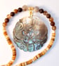 Mother Of Pearl Pendant On Agate And Shell Necklace - Handmade In Devon - Image 2