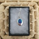 Oval Pendant in Peacock Colours