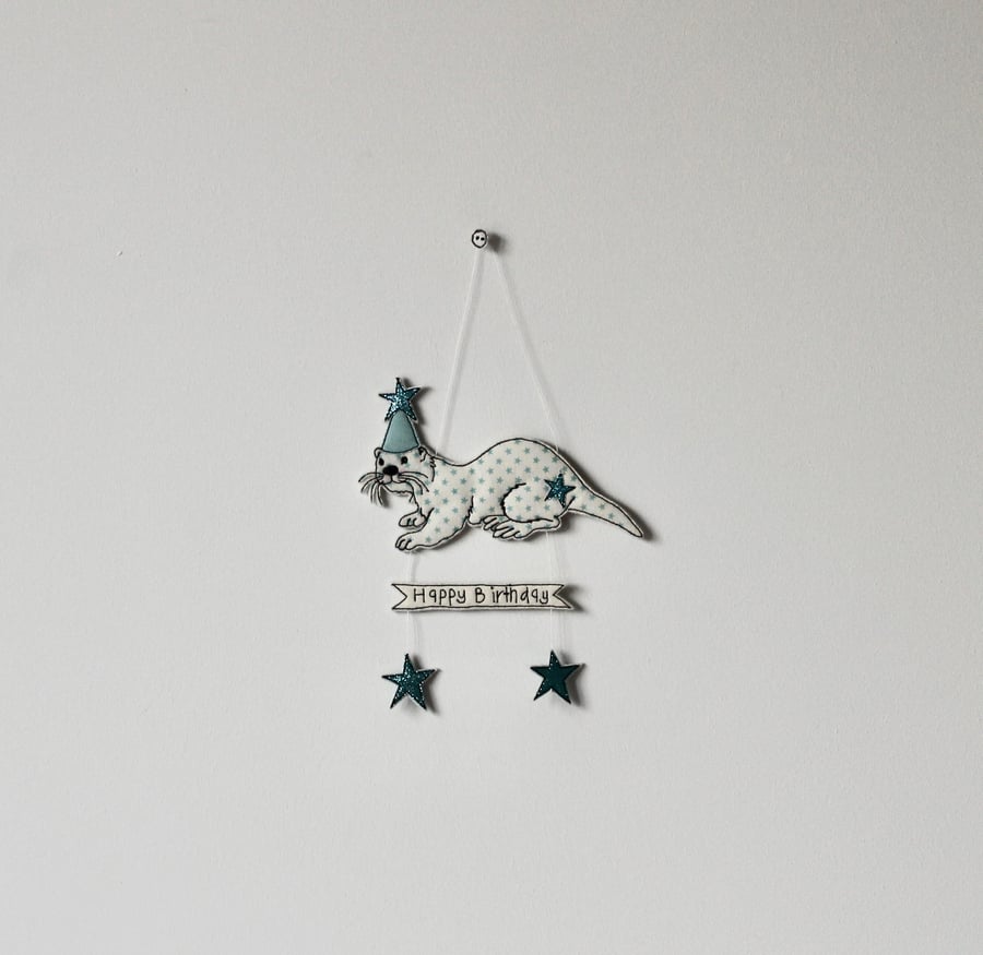 'Happy Birthday' Sea Otter - Handmade Decoration