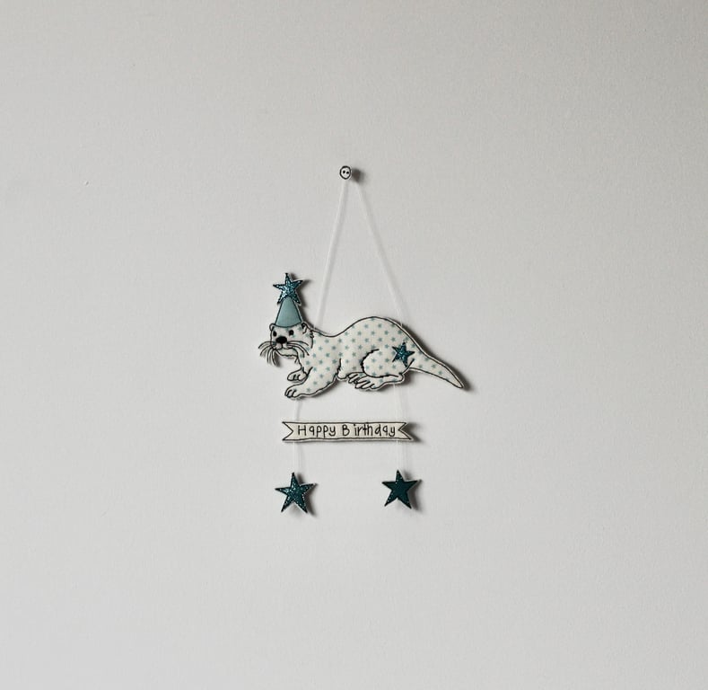 'Happy Birthday' Sea Otter - Handmade Decoration