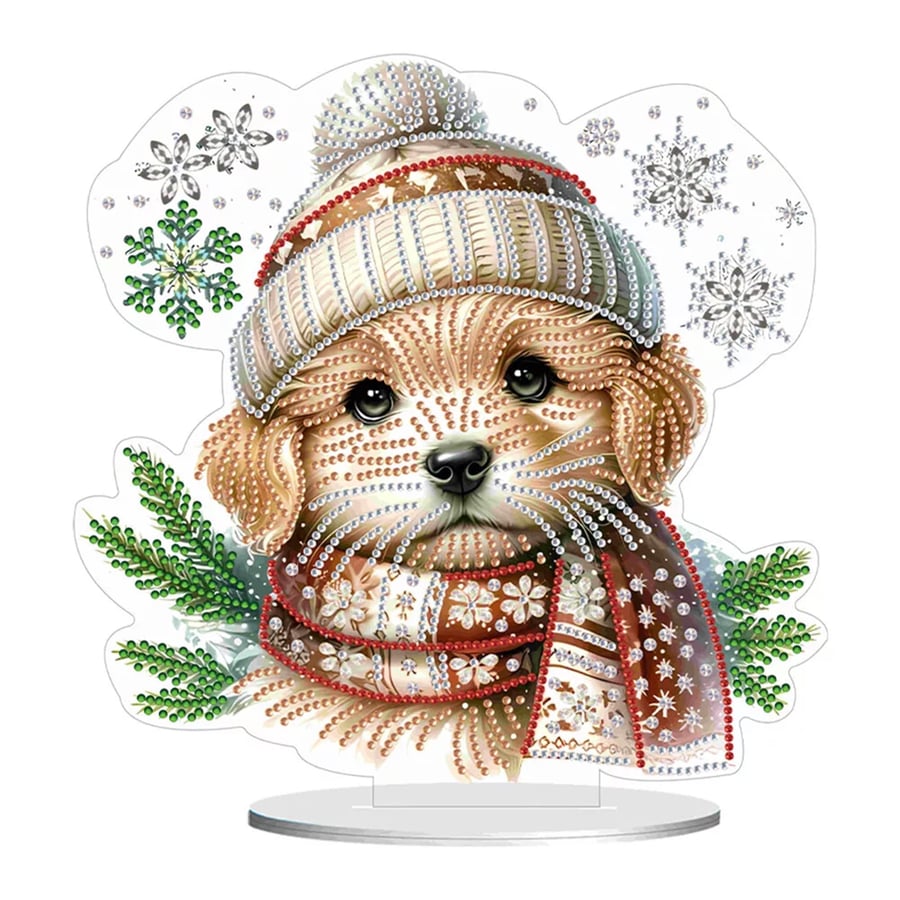 5D DIY Christmas Puppy Diamond Painting Kit Crystal Embroidery Rhinestone Approx