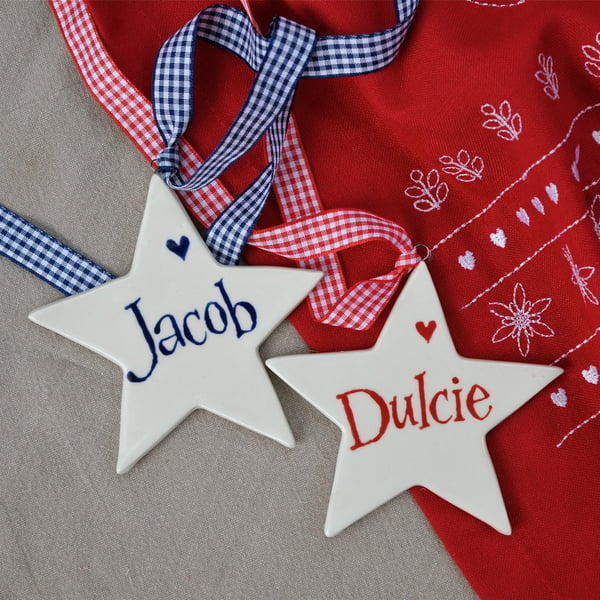 Personalised Christmas Star - Hand Painted