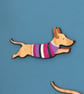 Jumping Sausage Dogs Wooden Wall Hangings  - Image 3