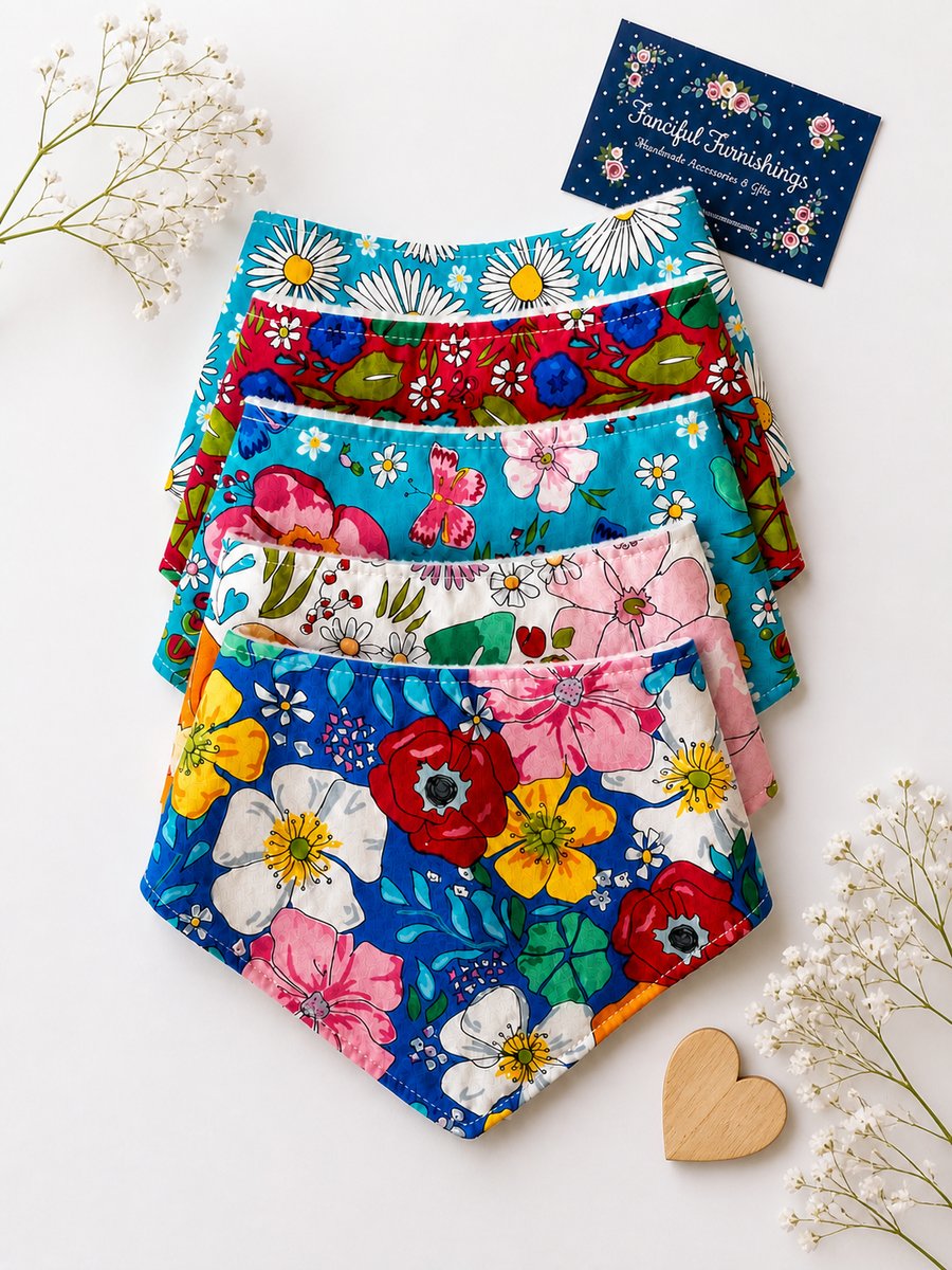 Bandana Baby Dribble Bib - Set of 5 - age 12months - 3years
