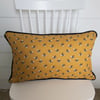 Bees  Cushion  with Black  Piping