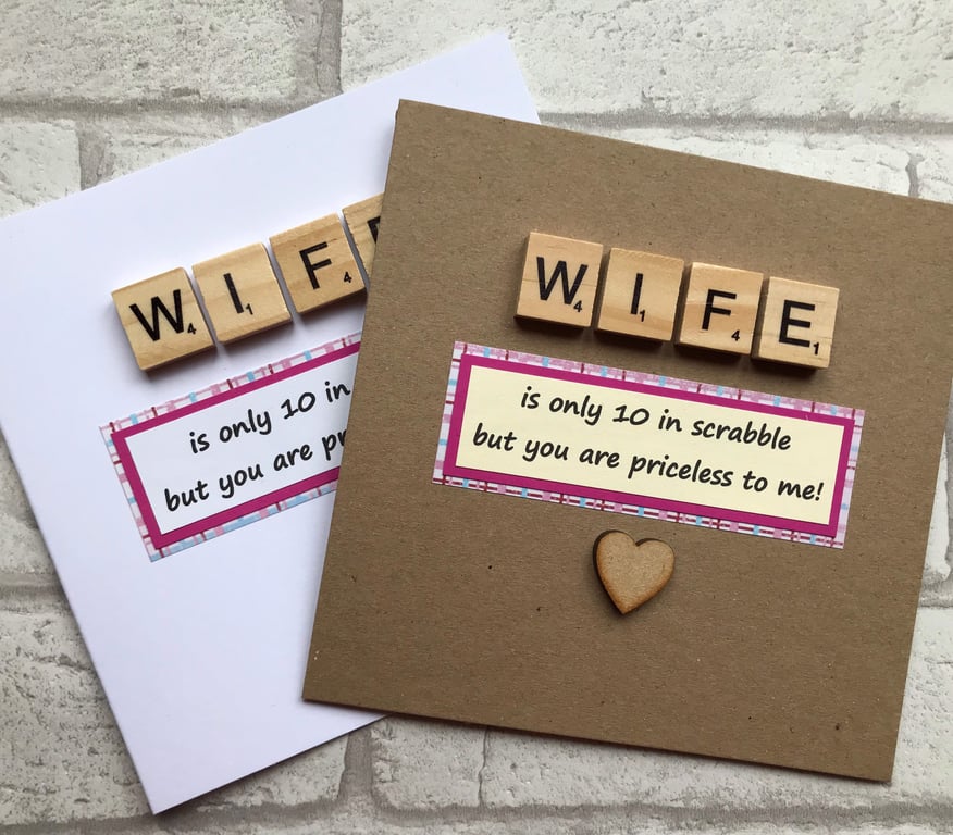Handmade card Wife card Happy Birthday Wife Card Wife birthday card card for wif