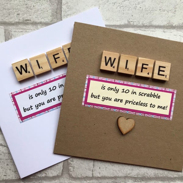Handmade card Wife card Happy Birthday Wife Card Wife birthday card card for wif