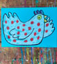 Happy Chicken original screen print by Jo Brown - Image 2