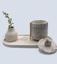 Handmade White and Grey Marbled Trinket Pot with Lid Jewellery Storage Box - Image 7