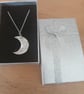 Silver moon pendant made from silver clay - Image 5