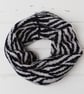 Zebra knitted cowl - navy and zinc - Image 1