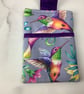 Hummingbird phone case, Birds pouch, Detachable strap, Handmade - Image 4