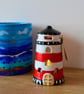 Hand-Painted Ceramic Lighthouse - Coastal Home Decor & Seaside Gift - Image 4