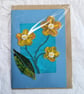 Flower Handmade Greetings Card from Stitched Recycled Plastic A6 - Image 3