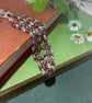 Pretty hand woven seed bead bracelet, summery bracelet in light green and purple