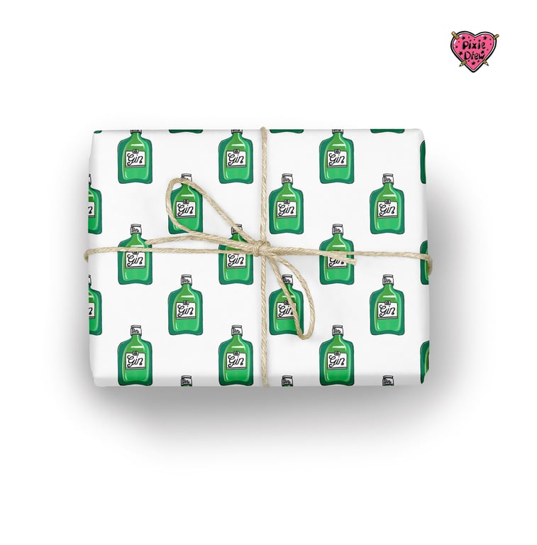 Gin bottle Gift wrapping paper for gin lovers