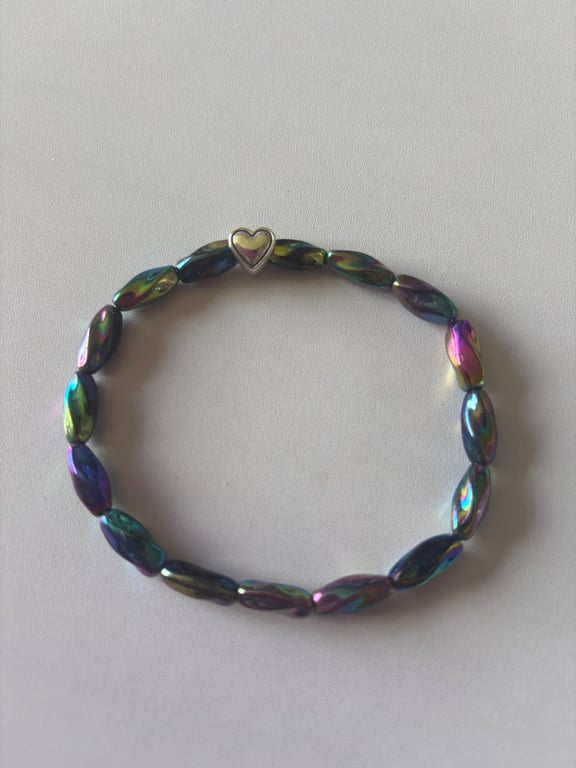 An eye catching handmade bracelet.