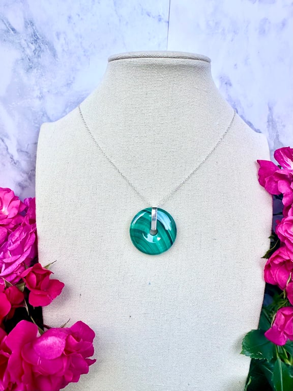 Malachite Donut Pendant