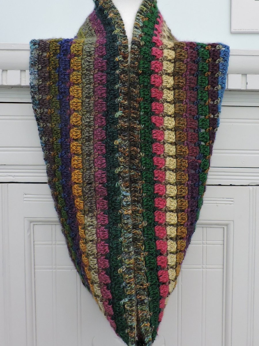 Crochet Infinity Scarf Dusky Heritage Colours