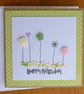 Birthday Card - Flowers, Hearts and Sequins - Kraft - Lemon, Pink and Green - Image 4