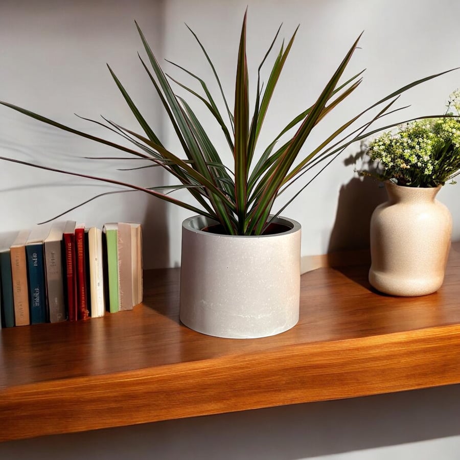 Large Grullo Plant Pot - Grey Beige Pot Holder (lpp15)