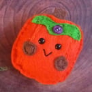 Hand Sewn Wool Blend Felt 'Pumpkin' pocket hug (C)