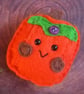 Hand Sewn Wool Blend Felt 'Pumpkin' pocket hug (C)