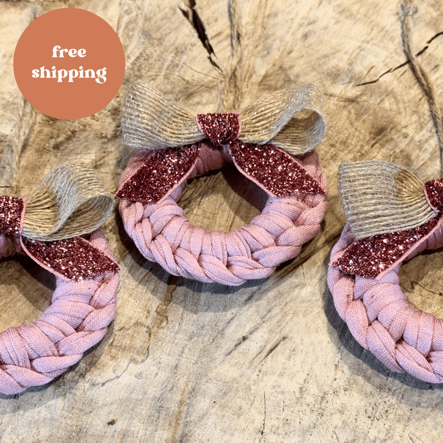 3 x Macrame Christmas Tree Decorations - Free Shipping