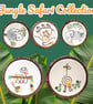 5 Jungle Safari animal themed embroidered wall art for children's rooms, gifts - Image 1