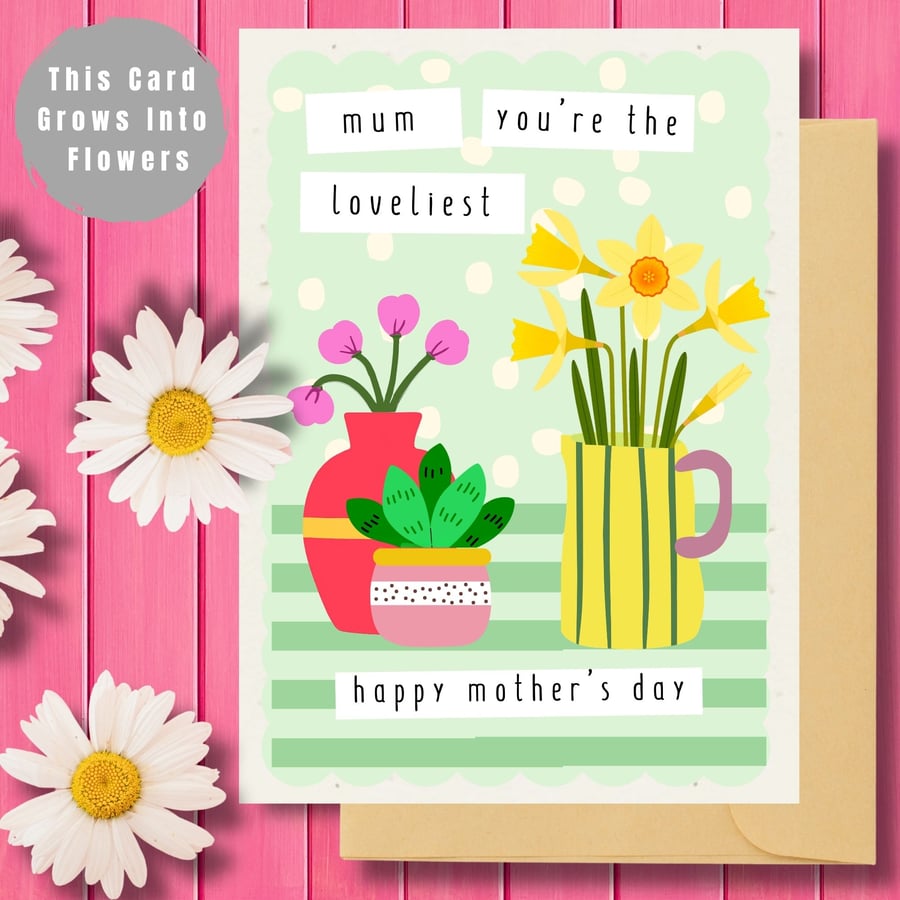 Plantable Mother's Day Card, Wildflower Seed Paper, Ecofriendly