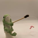 Felt fishing frog