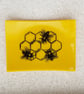 Fused glass trinket dish, bees with honeycomb design, No 2 - Image 1