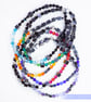 Swarovski and Hematite stretch beaded bracelet blue black - Image 10