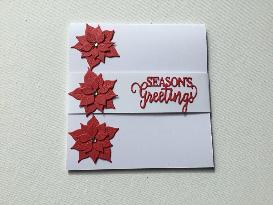 gift wallet for christmas. Poinsettias. Voucher wallet. Gift card holder. CC643