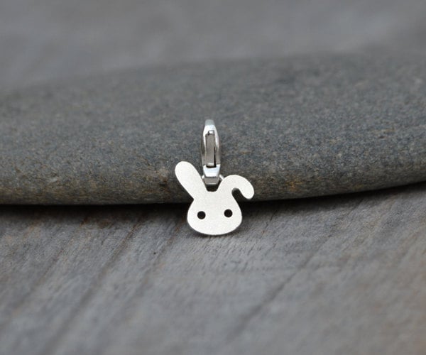 Bunny Rabbit Charm For Bracelet In Sterling Silver