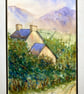 Authentic hand painted watercolour art Mourne Mountain View Northern Ireland 