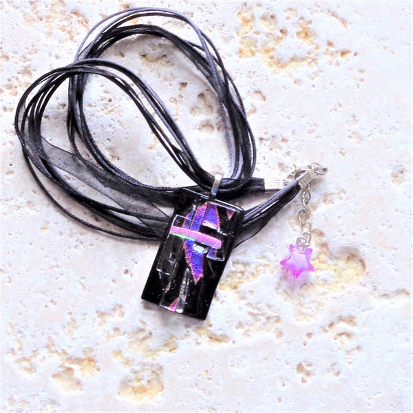 Dichroic glass pendant art Shards
