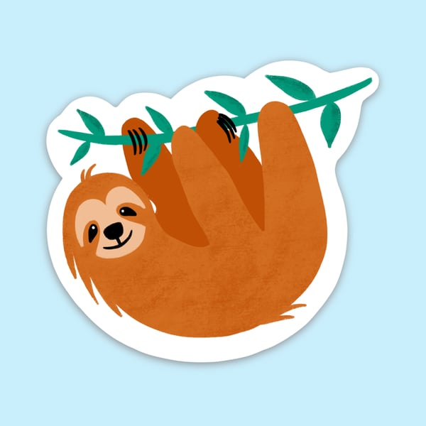 Cute Sloth Illustrated Sticker