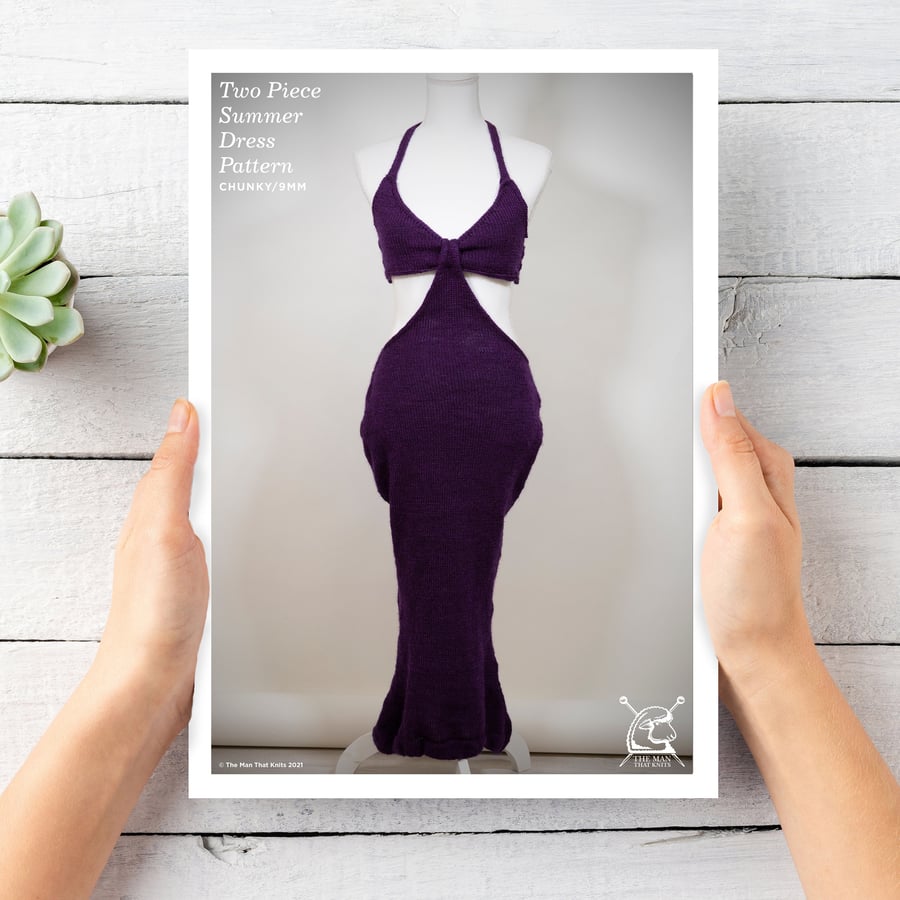 Two Piece Summer Dress Machine Knitting Pattern... - Folksy