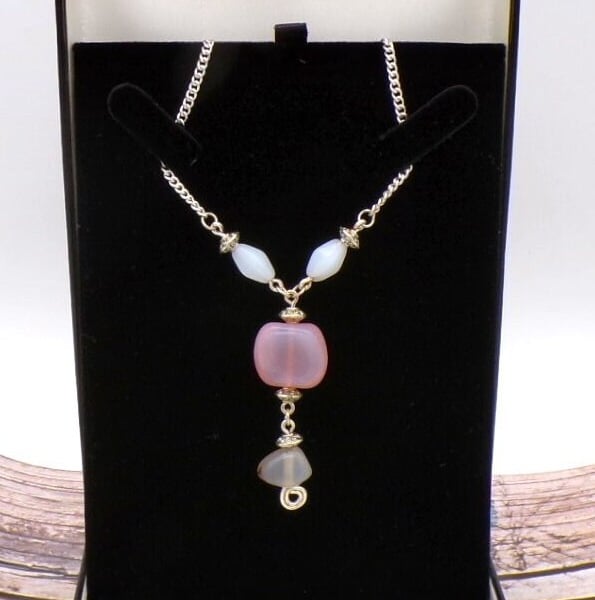 Handcrafted Gemstone necklace and pendant-Carnelian-Moonstone-Adjustable 18 inch
