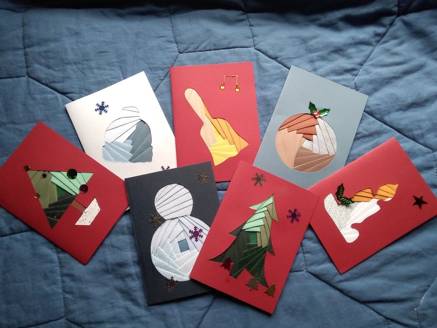 Iris folding Christmas cards for you 