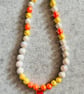 Orange cocktail pendant beaded necklace 