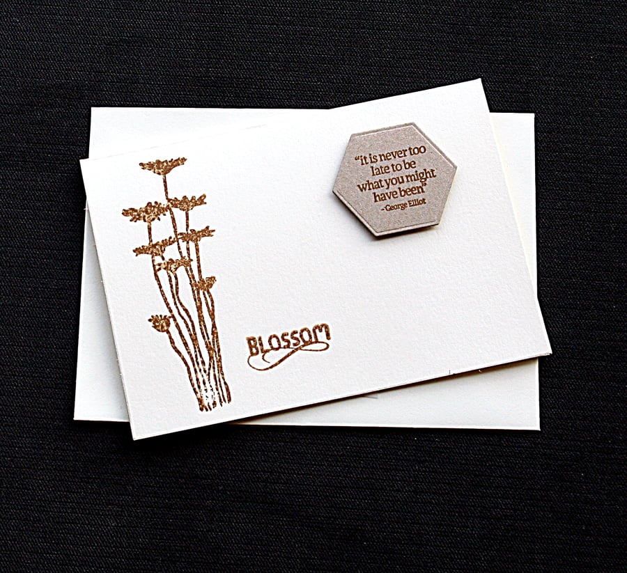 Blossom - Handcrafted Good Luck or Motivational Card - dr18-0009