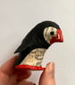 Handmade Paper Puffin, SALE PRICE handmade nature inspired art gifts for reader