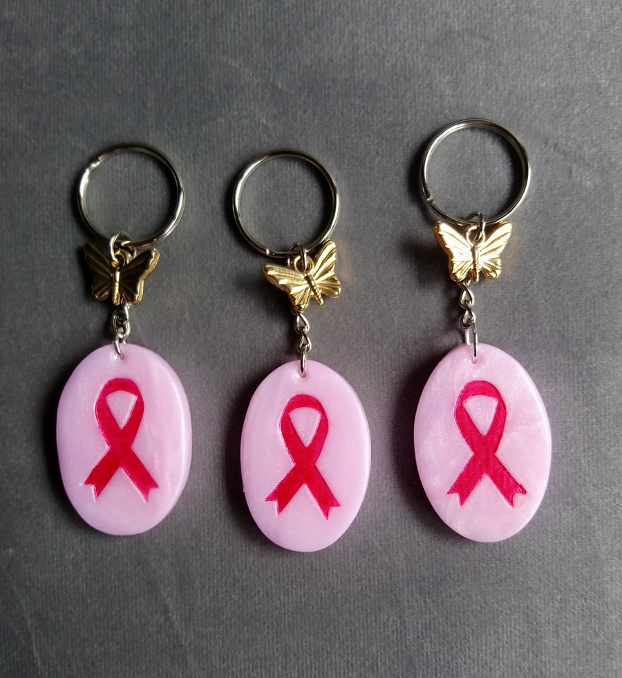 Breast cancer awareness key chains