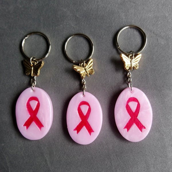 Breast cancer awareness key chains