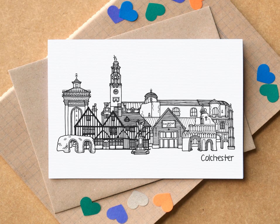Colchester Skyline Greetings Card