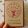 Set of 5 mini Christmas cards