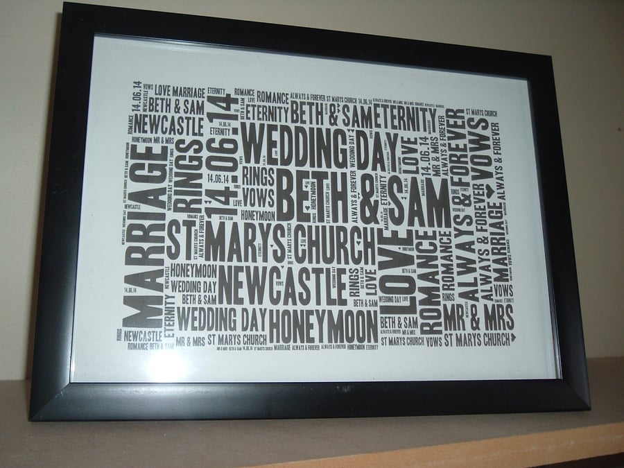 Personalised wedding canvas sheet lovely personalised gift...SALE