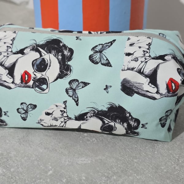 Handmade large pinup style wash bag